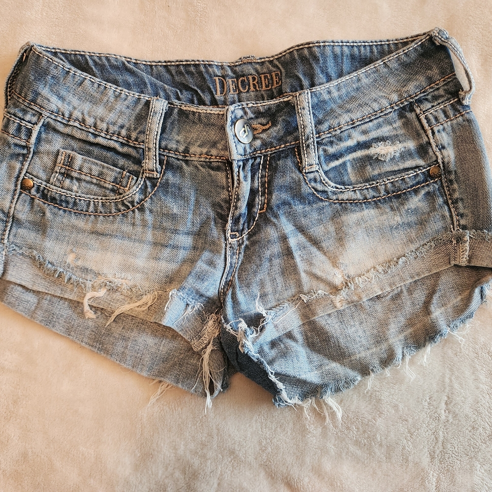 Decree Light Blue Jean Shorts